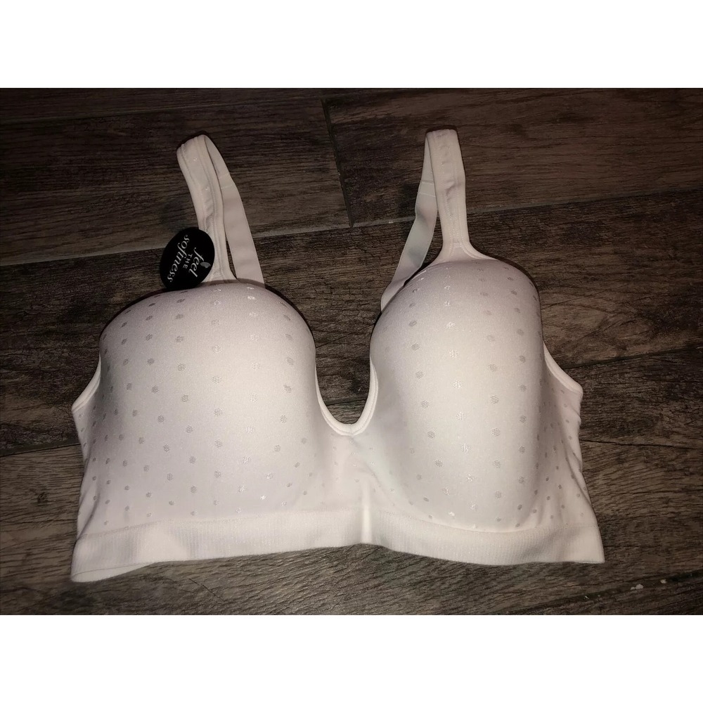 New Bali Comfort Soft Bra 38DD 3463 Padded Wore Free White